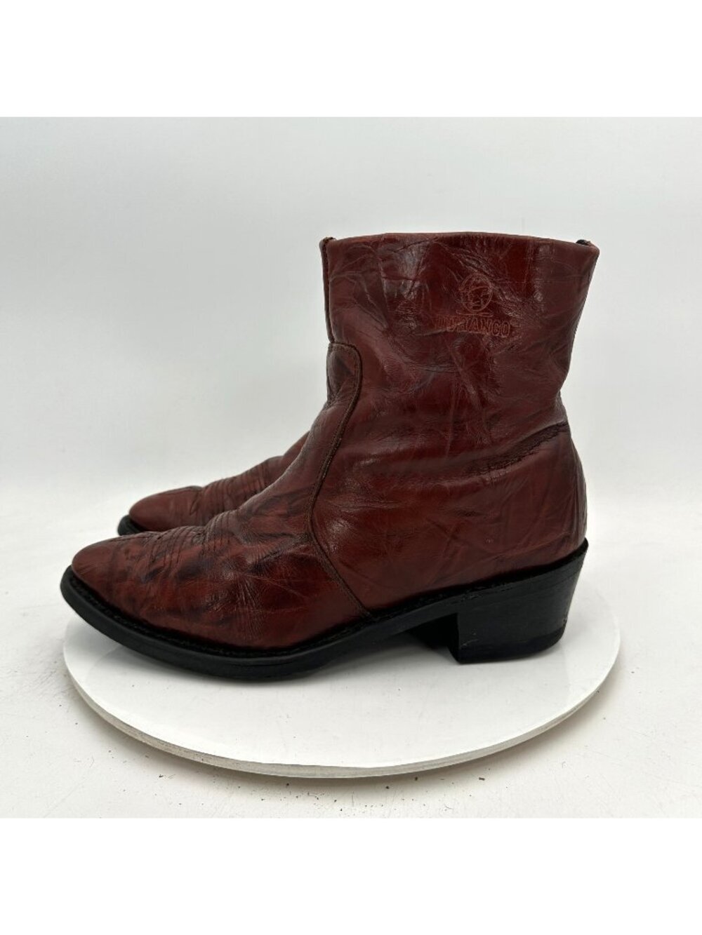 Durango Men 9.5 Dark Brown Leather Side Zip Western Boot